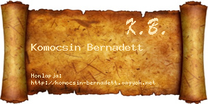 Komocsin Bernadett névjegykártya